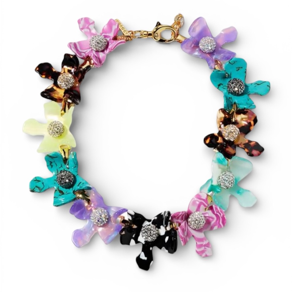 Lele Sadoughi Crystal Lily Collar Necklace